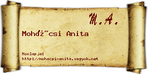 Mohácsi Anita névjegykártya