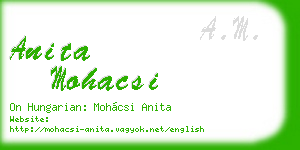 anita mohacsi business card