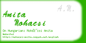 anita mohacsi business card